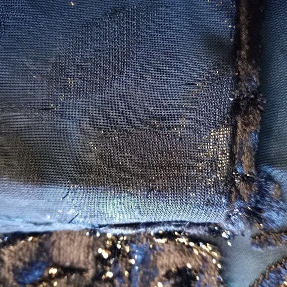 NY&CO Polyester/Rayon Navy Blue and Velvet Black flowers - Picture 3 of 5